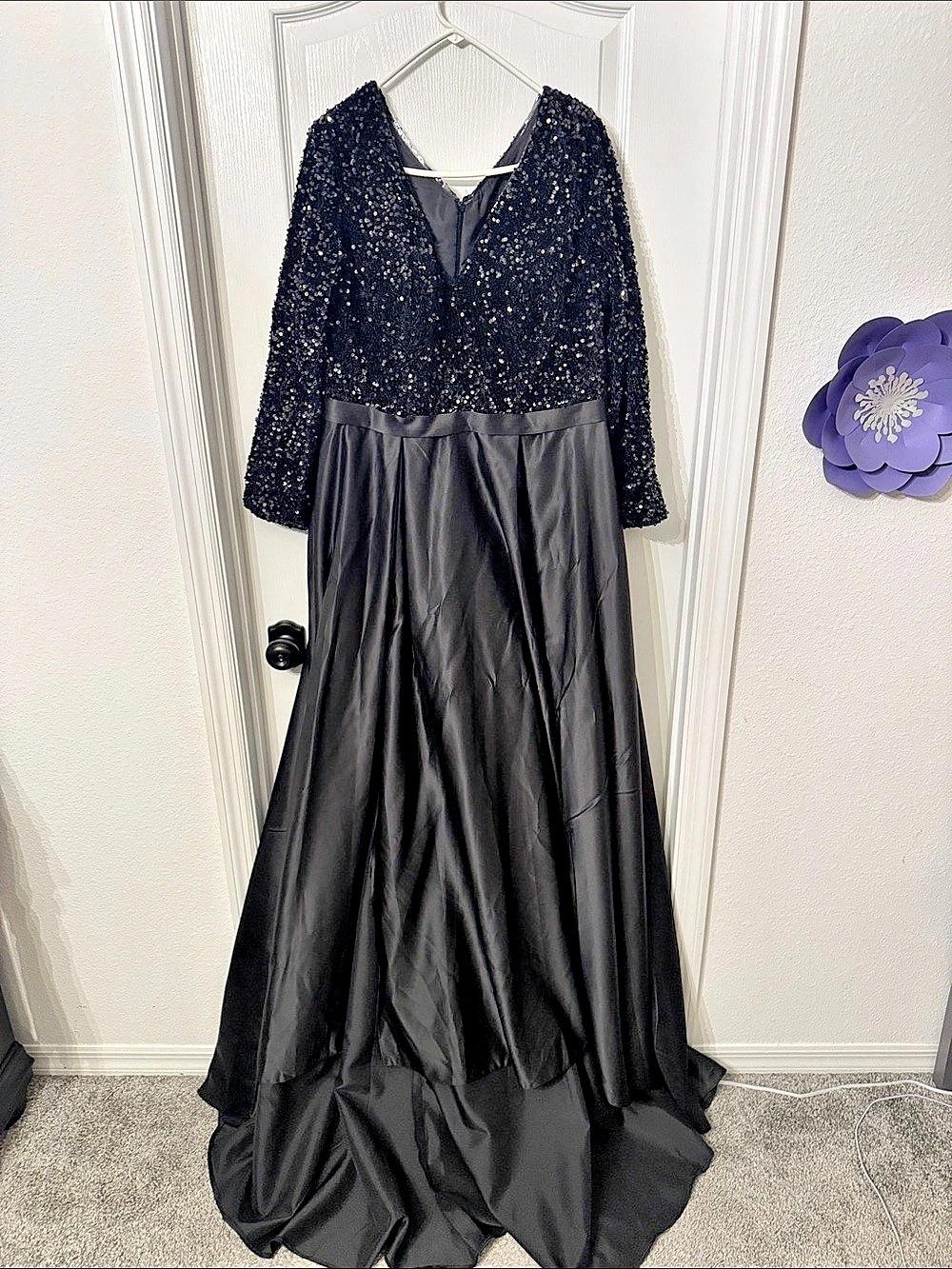 Lavetir Long Sleeve Black Maxi Dress Size 18 Like New